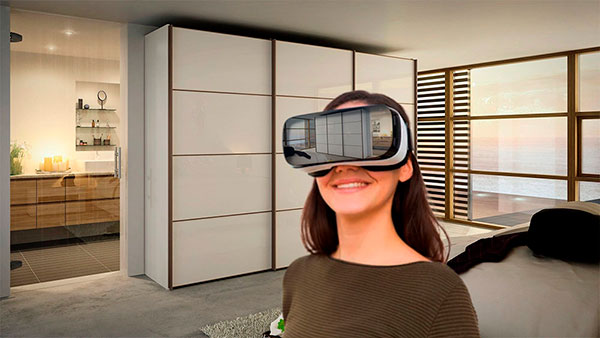 распашные шкафы на заказ VR визуализация